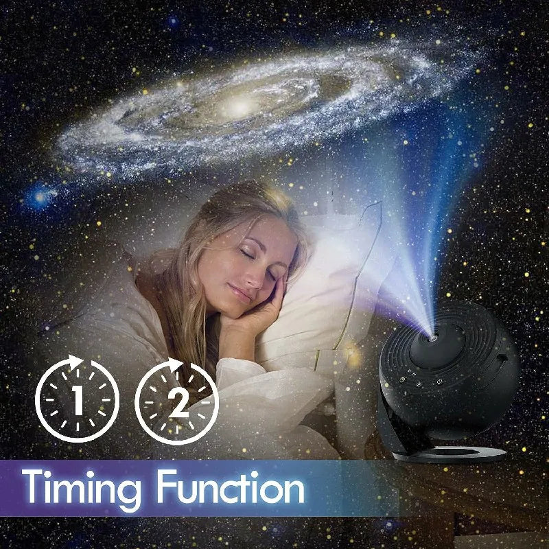 Galaxy Planets Starry Sky Projector Night Light with 12 Sheets Film Discs 360° Rotate Planetarium Kid's Room Decor Projector