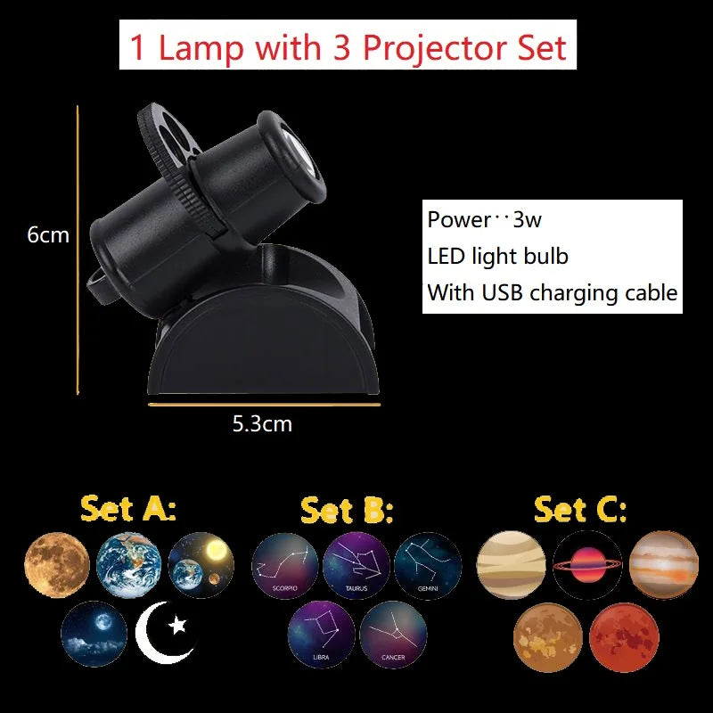 Night Light Galaxy Projector 15 patterns Earth Moon Planetarium Lamp Starry Sky Projector Bedroom deco  Atmosphere Light